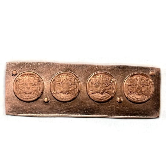 Picture of Copper Stamping 4 cat faces
