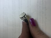 Picture of Sterling Silver Stamping Flowy Leaves Ring