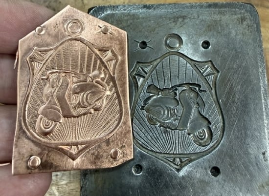 Picture of Copper Stamping Italian Motorbike