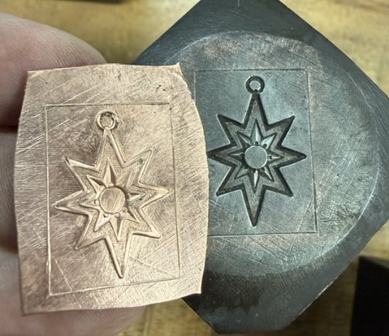 Picture of Copper Stamping Flashy 8 star pendant