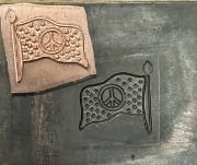 Picture of Copper Stamping Peace Flag - set of 2