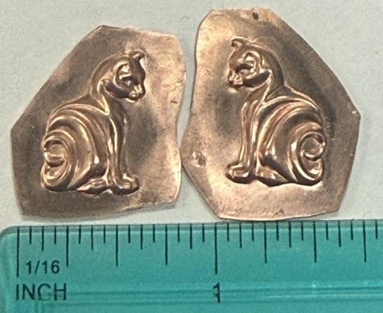 Picture of Copper Stamping Picasso's Cats Earrings